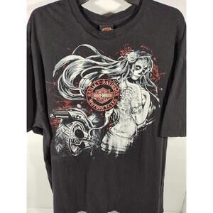 Harley-Davidson Winona MN Men's Size 2XL Black Graphics T-Shirt